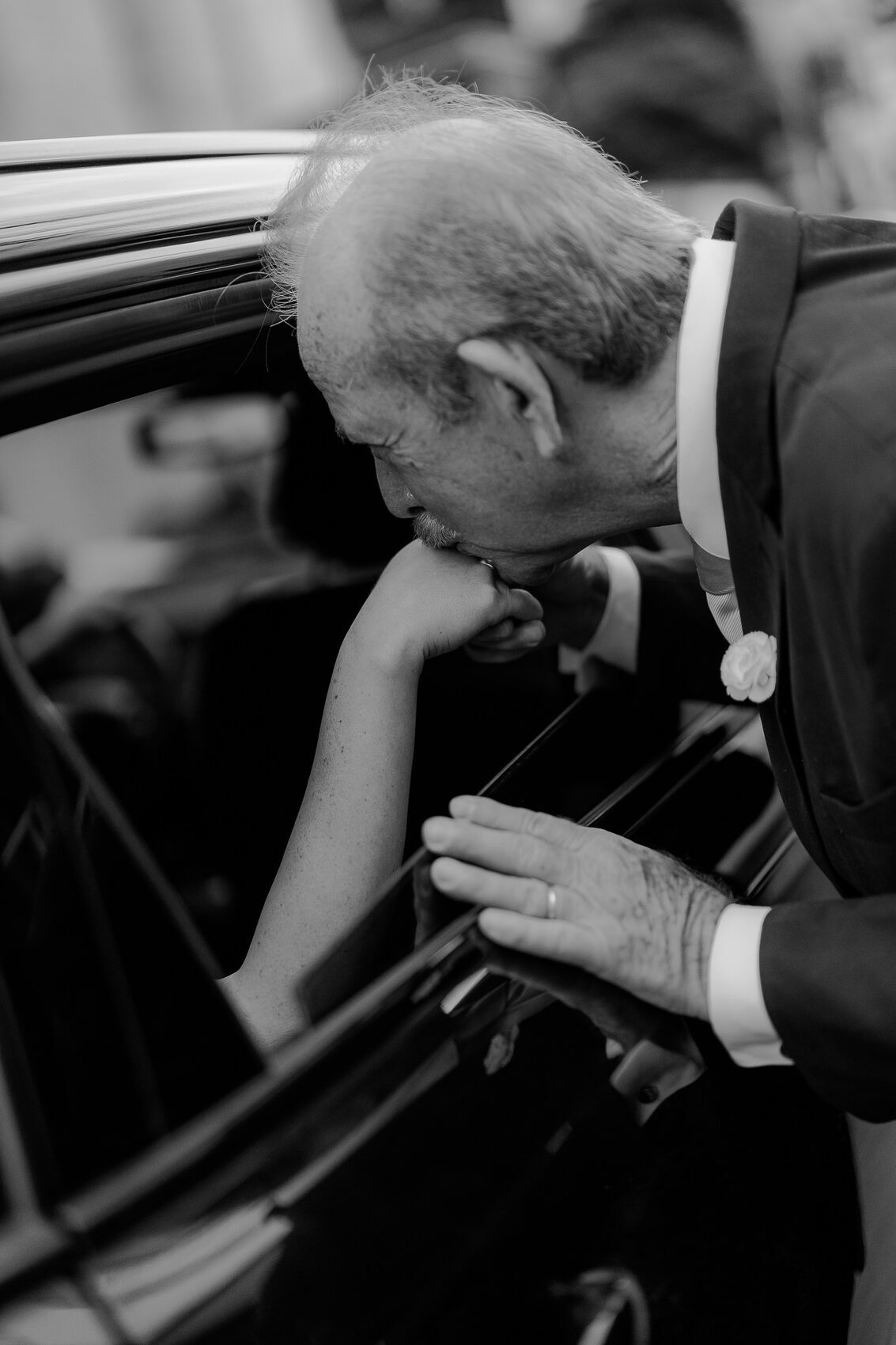 Detalhe emocionante de um casamento